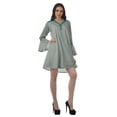 thumbnail image 5 of Moomaya Printed V-Neck Mini Dresses Women Flounce Sleeve Beach Dresses Women, 5 of 6