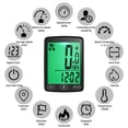 thumbnail image 3 of Waterproof Bike Computer with LED Backlight Bicycle Speedometer Odometer Calorie Counter and Temperature Display, 3 of 7