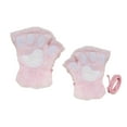 thumbnail image 5 of Waroomhouse 1 Pair Women Winter Gloves Half finger Cat Paw Shape Thick Plush Elastic Warm Heat Retention Non slip Windproof Wrist Cycling Riding Mittens, 5 of 8