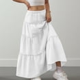 thumbnail image 5 of yillto Summer Skirts for Girls Tiered Ruffle Flowy Pleated A Line Long Skirt Boho Beach Skirts 4-15 Years, 5 of 7