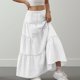 thumbnail image 5 of Vestido de Verano Midi Longitud Color Sólido Relajado Deportes Elástico de la Cintura Nudo Falda Completa para Niños, 5 of 8