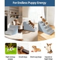 thumbnail image 5 of Dog Stairs for Small Dogs,17.5" H,4-Step Dog Steps Ramp for Bed and Couch with High Density Foam,Non-Slip Pet Steps for Dogs and Cats,Pet Stairs with a Washable Cover,Grey, 5 of 6