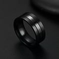 thumbnail image 3 of 8MM Black Brushed Gift Band Mens Titanium Steel Black Anniversary Ring Size 6-12, 3 of 5