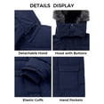 thumbnail image 5 of Wantdo Men's Plus Size Thicken Jacket Recycled Warm Plus Size Winter Coat Insulated Puffer Jacket with Hood Navy 3XL, 5 of 7