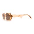 thumbnail image 3 of Womens Mod Oval Retro Narrow Rectangle Plastic Sunglasses Beige Brown, 3 of 4