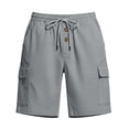thumbnail image 3 of Axiiglly Mens Shorts Drawstring Elastic Waist 4 Pockets Relaxed Fit Summer Outdoor Cargo Hiking Shorts, S-3XL, 3 of 5