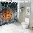 thumbnail image 7 of Fenyluxe Basketball Water Splashing Lightning Shower Curtains for Chic Elegant Decor 100％ Polyester Washable Bathroom Decor with Hooks 36"x72, 7 of 7