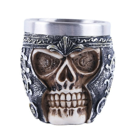 

Skull Gothic Wine Goblet Beer Mug Striking Tankard Viking Drinking Cup #2