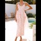 thumbnail image 5 of Vestido Bohemio de Verano 2025 para Mujer, Sin Mangas, con Estampado Floral y Fruncido Rosa XL, 5 of 10