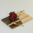 thumbnail image 3 of Wild Eye 12" Brown and Rose Gold Solid Inlay Acacia Wood with Grommet Cutting Board, 3 of 3