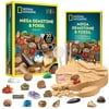 NATIONAL GEOGRAPHIC Mega Fossil and Gemstone Dig Science Kit with 10 Real Fossils & 10 Real Gemstones for Unisex Children (Ages: 8 Years and Up)