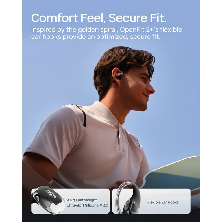 SHOKZ New OpenFit 2+ Open-Ear Headphones, Dolby Audio Enabled