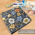 thumbnail image 4 of FORMRS 3 Ring Photo Album 4"x6" Self Adhesive Large Capacity PU Leather Cover, Navy Floral Pattern, 4 of 8