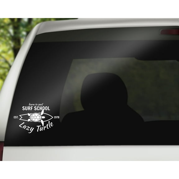 Learn to Surf Lazy Turtle Decal