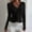Black, variant on Womens Ribbed Knit Long Sleeve Cardigan Lace Trim V Neck Button Down Shirt Lightweight Business Casual Cardigan Sweaters Slim Fit Cropped Top White M