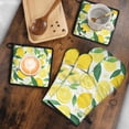 thumbnail image 5 of Lemon Kitchen Oven Mitt and Pot Holder Sets 4 Pcs for Baking, Cooking and Grilling, Heat Resistant Up To 392 °F, 5 of 7