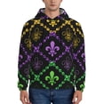 thumbnail image 2 of Bingfone Mardi Gra Geometric Men'S Drawstring Hoodie Long Sleeve Pocket Sweatshirts-Small, 2 of 9