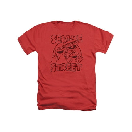 Sesame Street Kid's TV Show Oscar Elmo Cookie Monster Adult Heather T-Shirt Tee