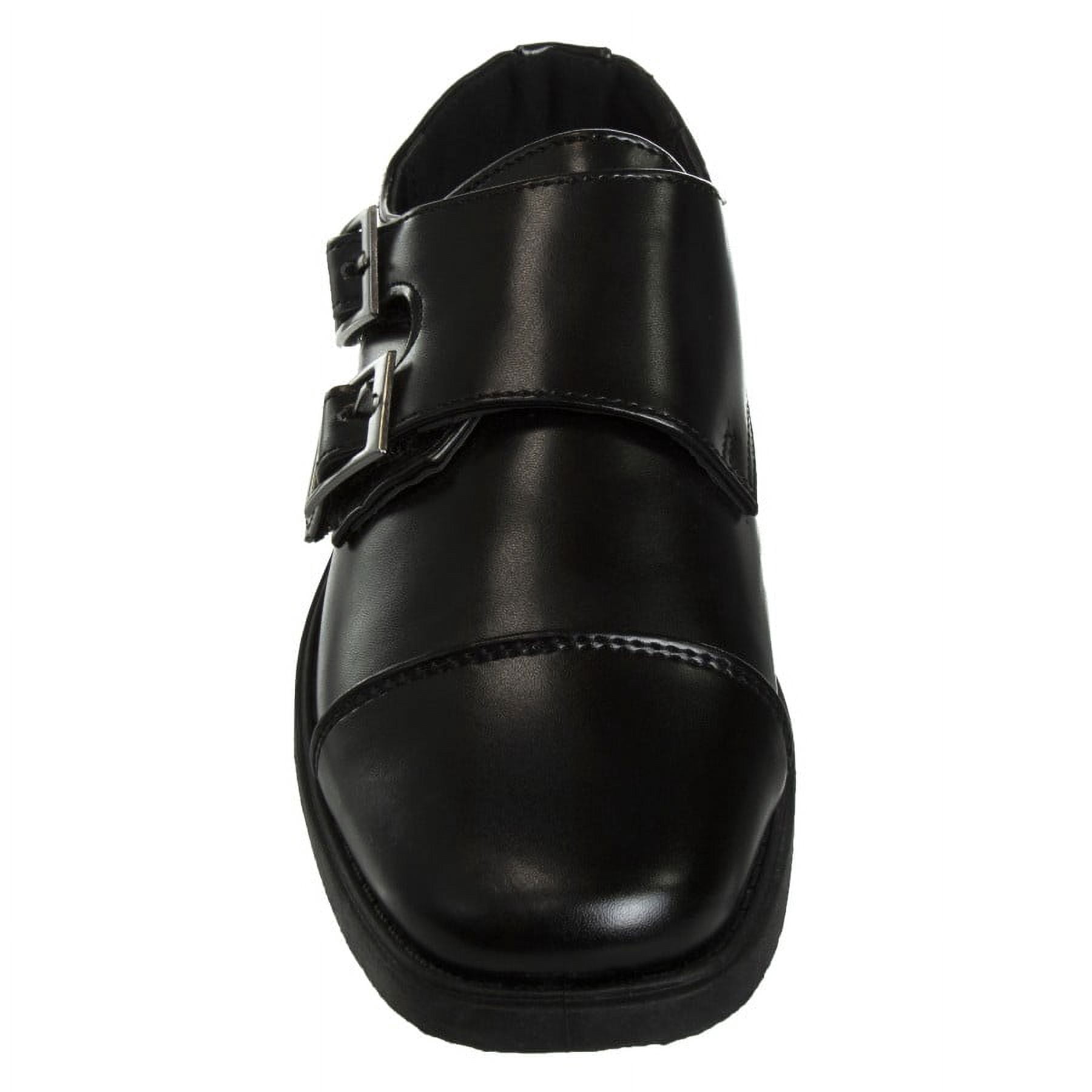 Josmo BoyS Dress Shoes  Hook and Loop Double Monk Strap Cap Toe Oxford Loafers (Little Kid Big Kid), Black, Size: 6