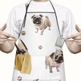 thumbnail image 2 of Pug and Footprint Apron-Garden Aprons for Women with Pockets-Cotton Linen Waterproof Kitchen Cooking Gardening Aprons Adjustable for Kitchen,Cooking,BBQ and Salon 33x27 Inch, 2 of 5