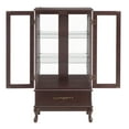 thumbnail image 5 of Elegant Corner Curio Cabinet - Illuminated Glass Cabinet with Adjustable Shelves - Versatile Storage Spaces with 2 Doors & 1 Drawer, Cherry, 5 of 11