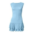 thumbnail image 3 of Women's Mini Dress - Double Layered Ruffle Tiered Skirt, Sleeveless Bodycon Tank Dress, S-XL, 3 of 4