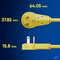 thumbnail image 5 of Maximm Cable 1 Foot 360° Rotating Flat Plug Extension Cord/Wire, 3 Prong Grounded Wire 16 Awg Power Cord - Yellow - UL Certified, 5 of 8