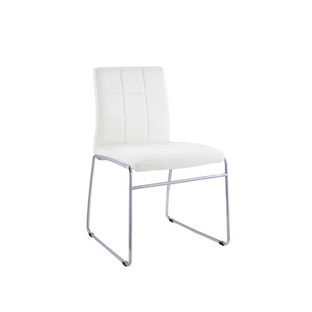 Acme Gregor White Faux Leather Side Chair Set Of 2 Acme Gregor White Faux Leather Side Chair Set Of 2