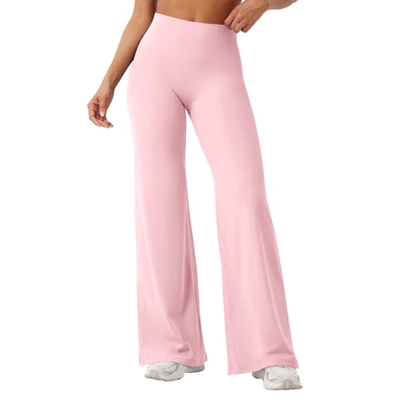 Leggings YEOREO sin costura frontal, tiro alto, pierna recta, rosa