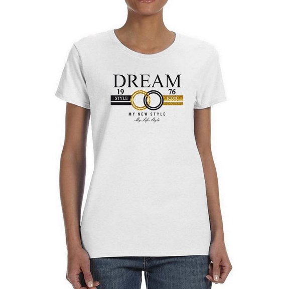 Dream Gold Glitter Rings Shaped T-Shirt Women -Image by Shutterstock, Female x-Large