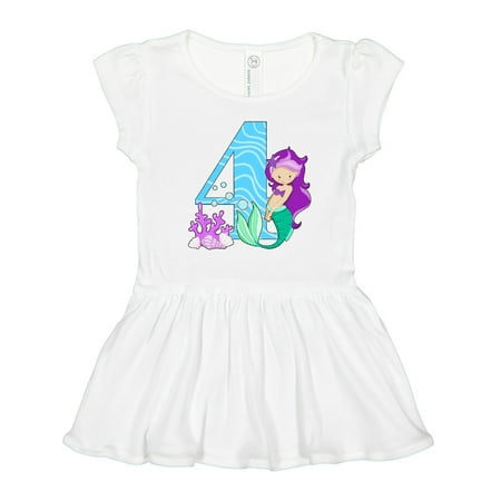 

Inktastic Fourth Birthday Mermaid Gift Toddler Girl Dress