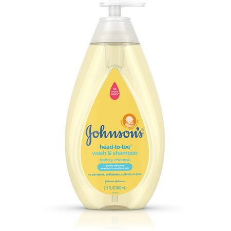 2 Pack - JOHNSON'S Head To Toe Gentle Tear Free Baby wash & Shampoo for baby Sensitive skin 27.1