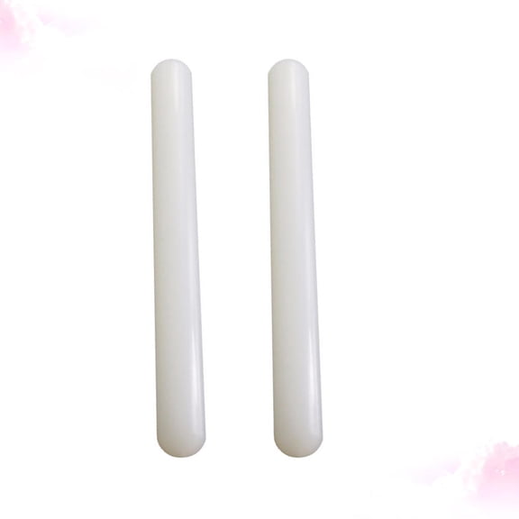 Raindrops 2Pcs Chinese Dumpling Rolling Pin Cylindrical White Plastic Non Stick for Home Users
