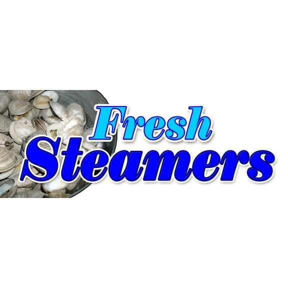 36" FRESH STEAMERS DECAL sticker seafood oysters clams bottom dwellers