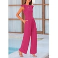 thumbnail image 5 of PRETTYGARDEN Summer Jumpsuits for Women Dressy Casual Ruffle Cap Sleeves Romper Crew Neck Rib Knit One Piece Outfits, 5 of 8
