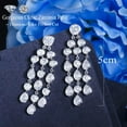 thumbnail image 4 of CZ Crystal Long Dangle Tassel Drop Chandelier Earrings Silver Plated Ear Jewelry, 4 of 8