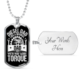 thumbnail image 4 of Diesel Dad Like a Normal Dad Dog Tag Stainless Steel or 18k Gold 24" Chain, 4 of 8