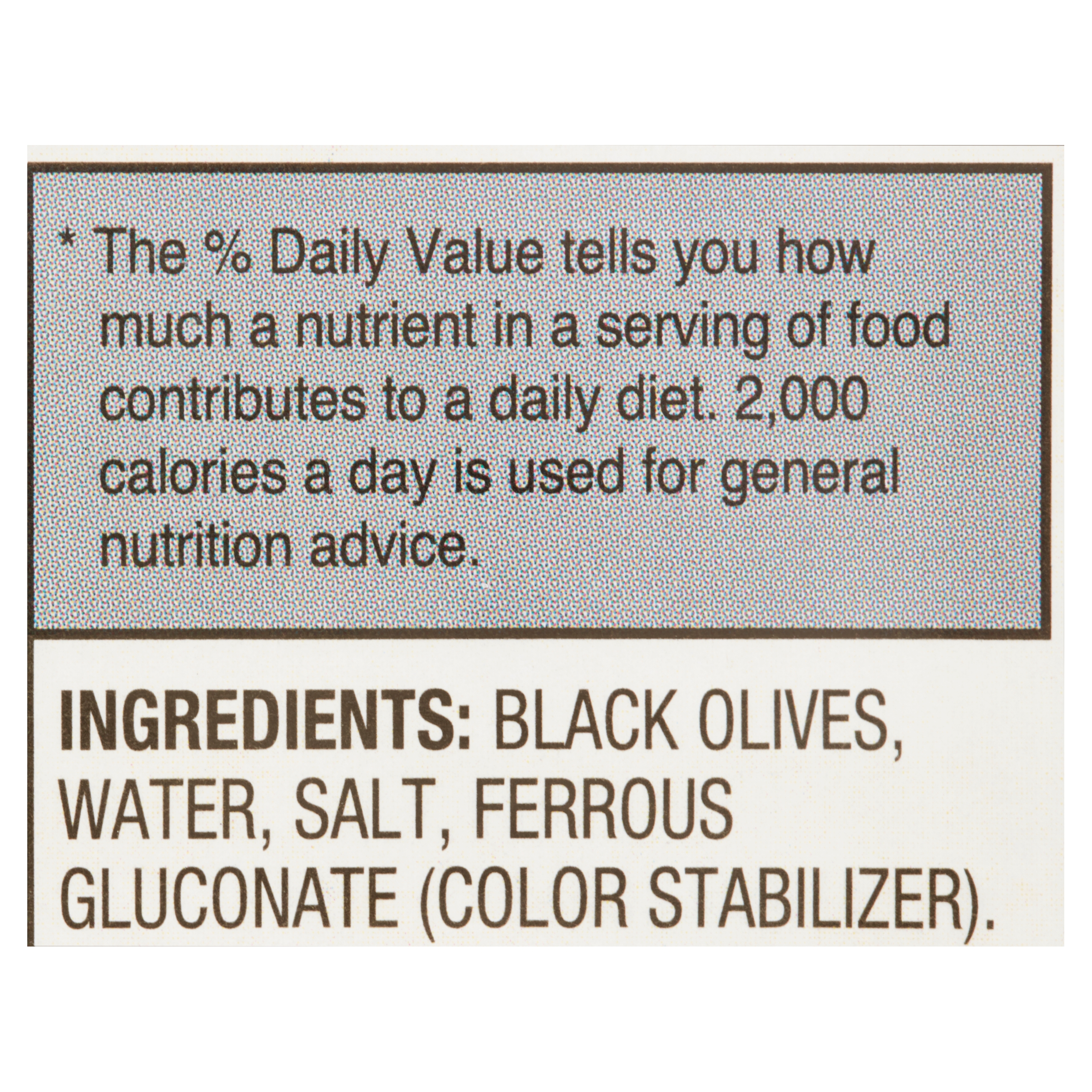 Great Value Medium Pitted Black Olives, 6 oz, 4 Count. Major Allergens Not Contained. Gluten Free.