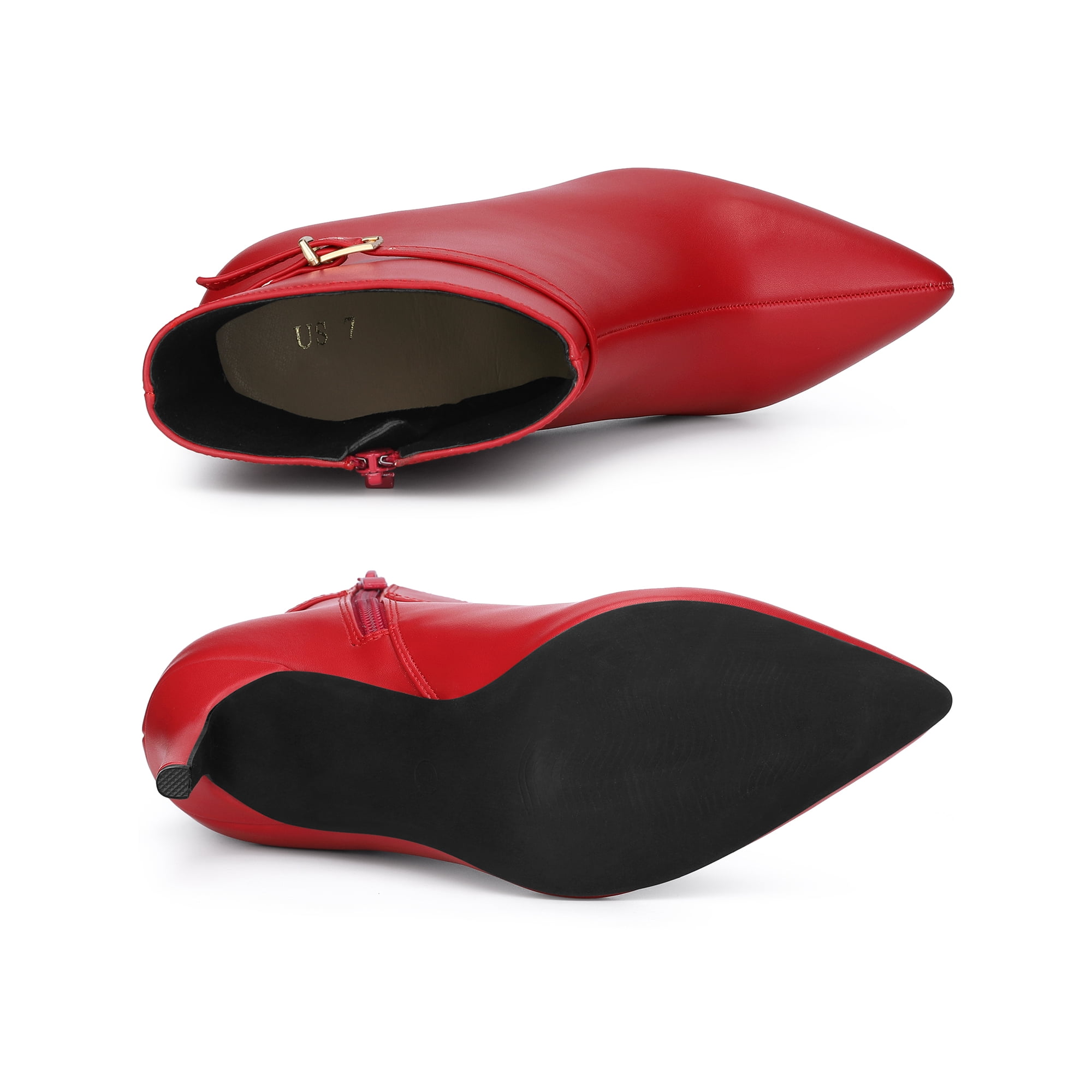 Escarpins Talons Aiguilles Rouges JustFab - Taille US 7 (pointure Femme) - Fermeture Boucle - Occasion