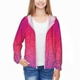 thumbnail image 3 of Xecao Light Purple Glitter Print Fishing Shirts for teenager Long Sleeve UV Sun Protection Hoodie with Zipper Outdoor Hiking Shirts-Small, 3 of 7