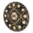 thumbnail image 3 of Designart 'Black and Gold Art Deco Pattern' Mid-Century Modern Wood Wall Clock, 3 of 5