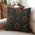 thumbnail image 3 of Set Of 2 Black Gold Baroque Pillow Covers 18x18 Inch Linen Decorative Square Throw Pillow Covers for Living Room Sofa Couch Decoration, 3 of 6