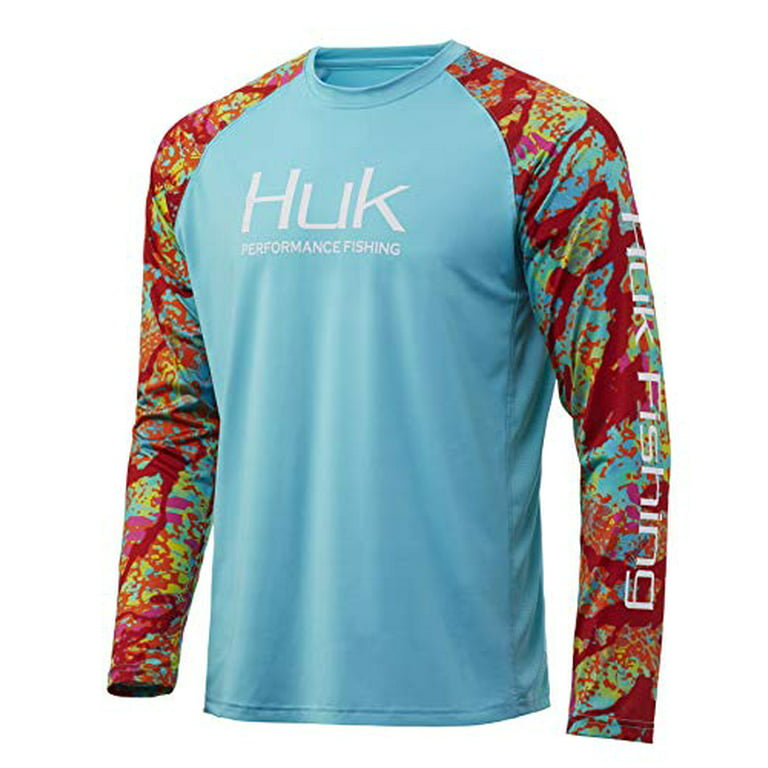 Huk Men's Kryptek Double Header Vented Long Sleeve Shirt  Long Sleeve  Performance Fishing Shirt With +30 UPF Sun Protection, Kryptek Obskura  Loki, Small 