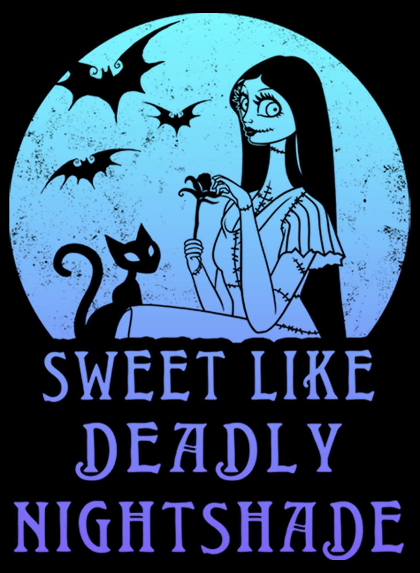 Men's The Nightmare Before Christmas Halloween Sally Sweet Like Deadly Nightshade Pull Over Hoodie Black Medium