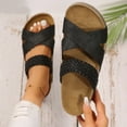 thumbnail image 4 of Women Woven Cross Thick Bottom Sandals Casual Beach Slippers 2026, 4 of 10