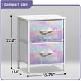 thumbnail image 6 of Sorbus 2 Drawer Bedside Nightstand End Table Bedroom Dresser, Pastel Colors Tie-Dye Sparkle, 6 of 7