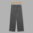 thumbnail image 4 of Womens Capris for Summer New Womens Wide Leg Capris Pants Summer High Waisted Pants Drawstring Casual Loose Trousers with Pockets Gray XXL, 4 of 8