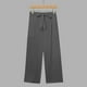 thumbnail image 3 of Negocios Pantalones Casuales para las Mujeres Más Talla Alta Cintura Pierna Recta Trabajo Capris, Corbata Delantera con Bolsillos, Poliéster Oficina Y Uso Diario, 3 of 8