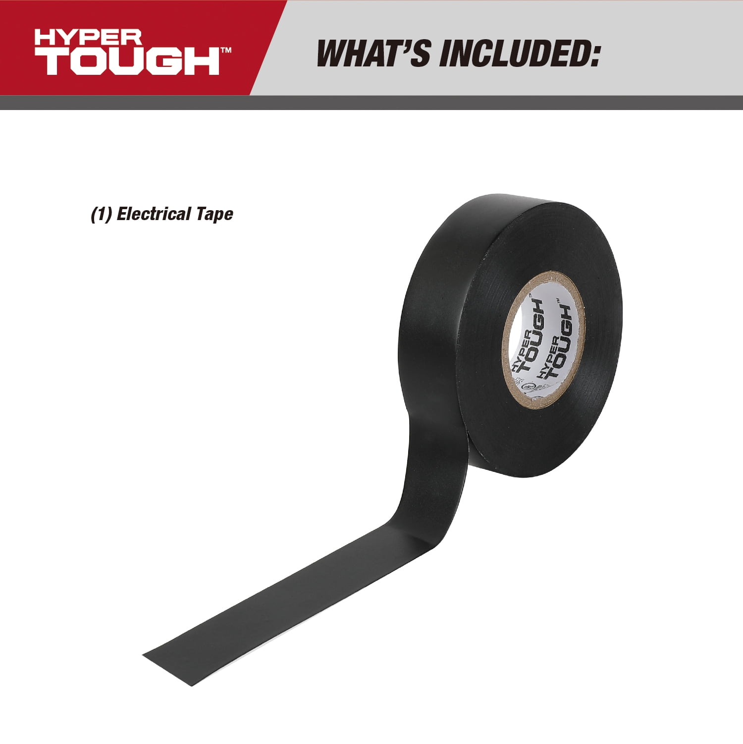 Hyper Tough Electrical Tape Single Roll 60 feet Long, Black