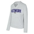 thumbnail image 2 of Women's Concepts Sport White/Gray Baltimore Ravens Liftoff Striped V-Neck Hoodie, 2 of 3